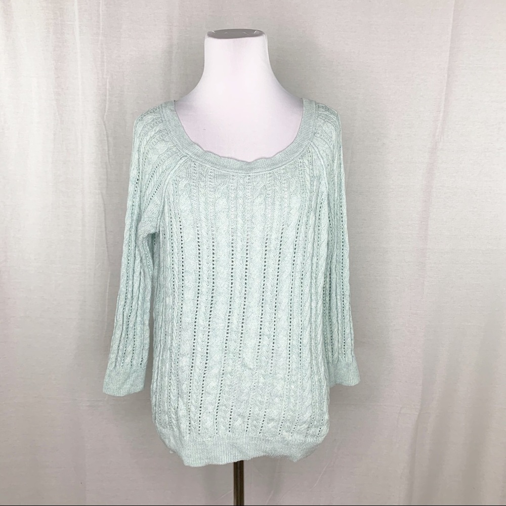 American Eagle mint green scoop neck sweater